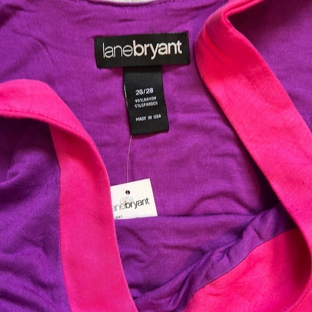 Purple & pink stretchy dress casual size 26/28 Lane Bryant - Picture 8 of 12